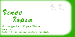 vince kopsa business card